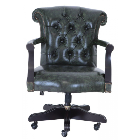 Kancelářská židle Chesterfield z pravé hovězí kůže